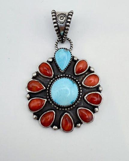 Turquoise and Spiny Oyster Pendant