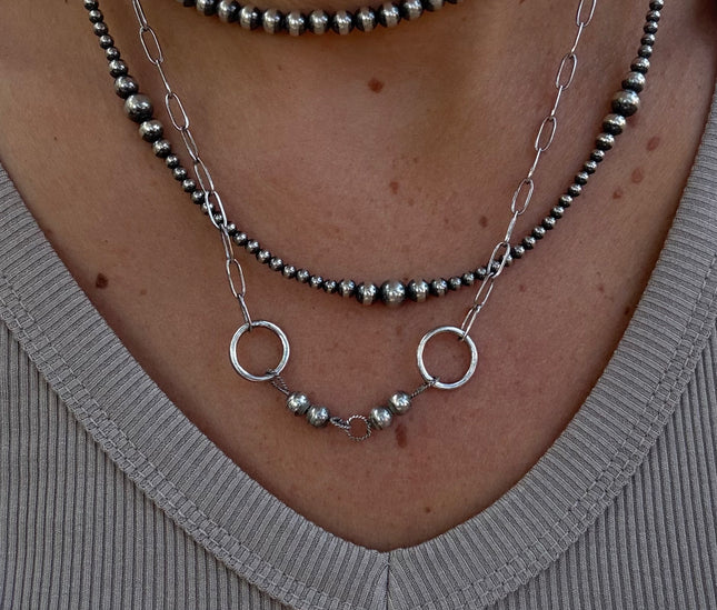 Smooth Sterling Snaffle Bit Necklace