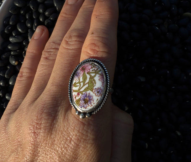 Porcelain Floral Ring