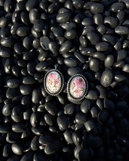 Pink Cowgirl China Stud Earrings