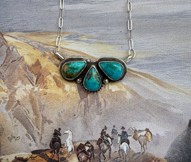 Sonoran Turquoise Three-Stone Necklace