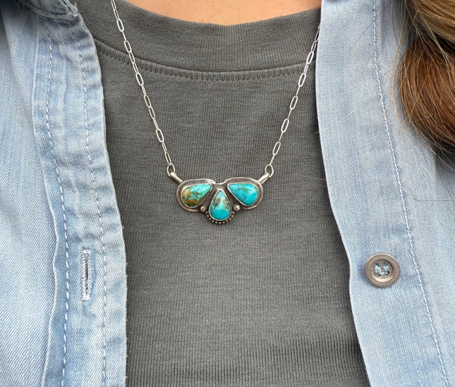 Sonoran Turquoise Three-Stone Necklace