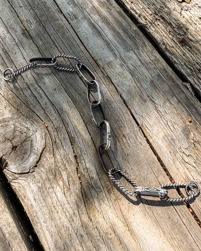 Handmade Twisted Floral/Stamped Bracelet