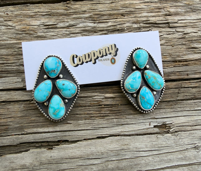 Blue Jay Cluster Earrings