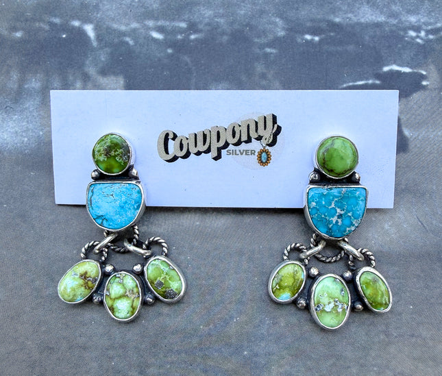 White Water Dangle Studs