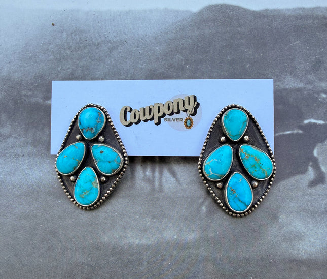 Blue Jay Cluster Earrings