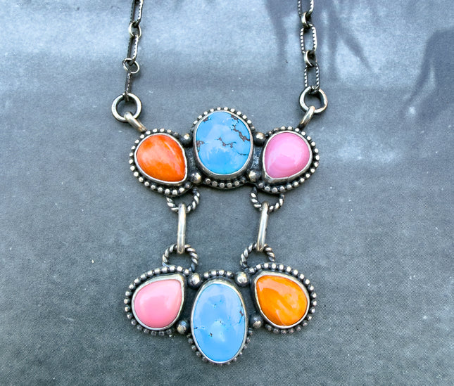 Cluster Dangle Necklace 18"