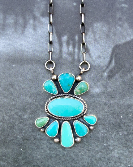 Sonoran Turquoise Cluster Necklace 18"
