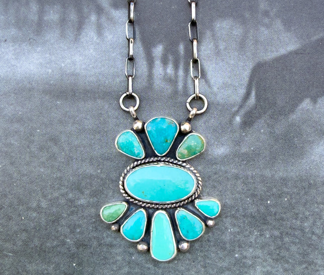 Sonoran Turquoise Cluster Necklace 18"