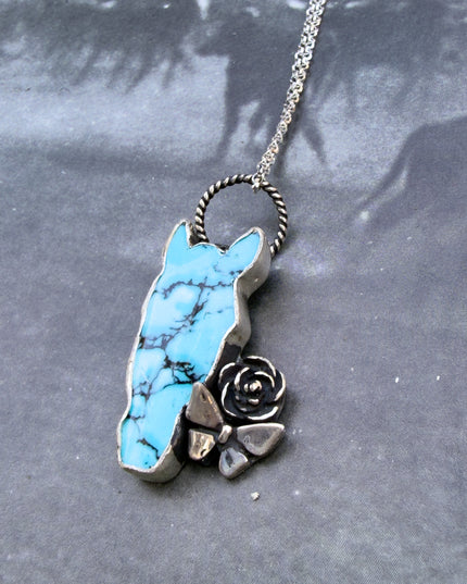Turquoise Horse Head Pendant