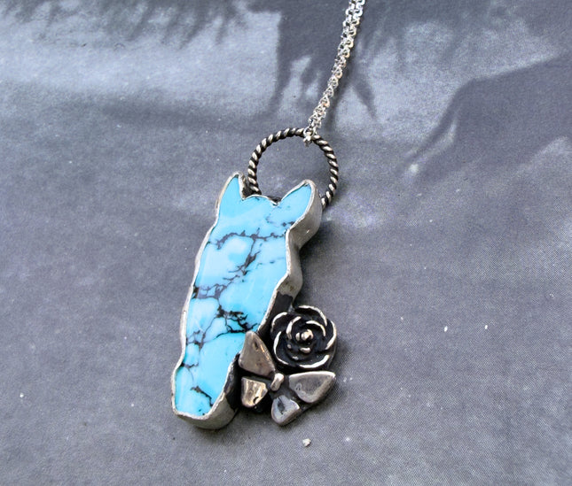 Turquoise Horse Head Pendant